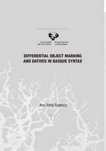Differential Object Marking and datives in Basque syntax